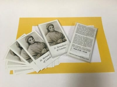 Prayer Cards of Saint Bernadette