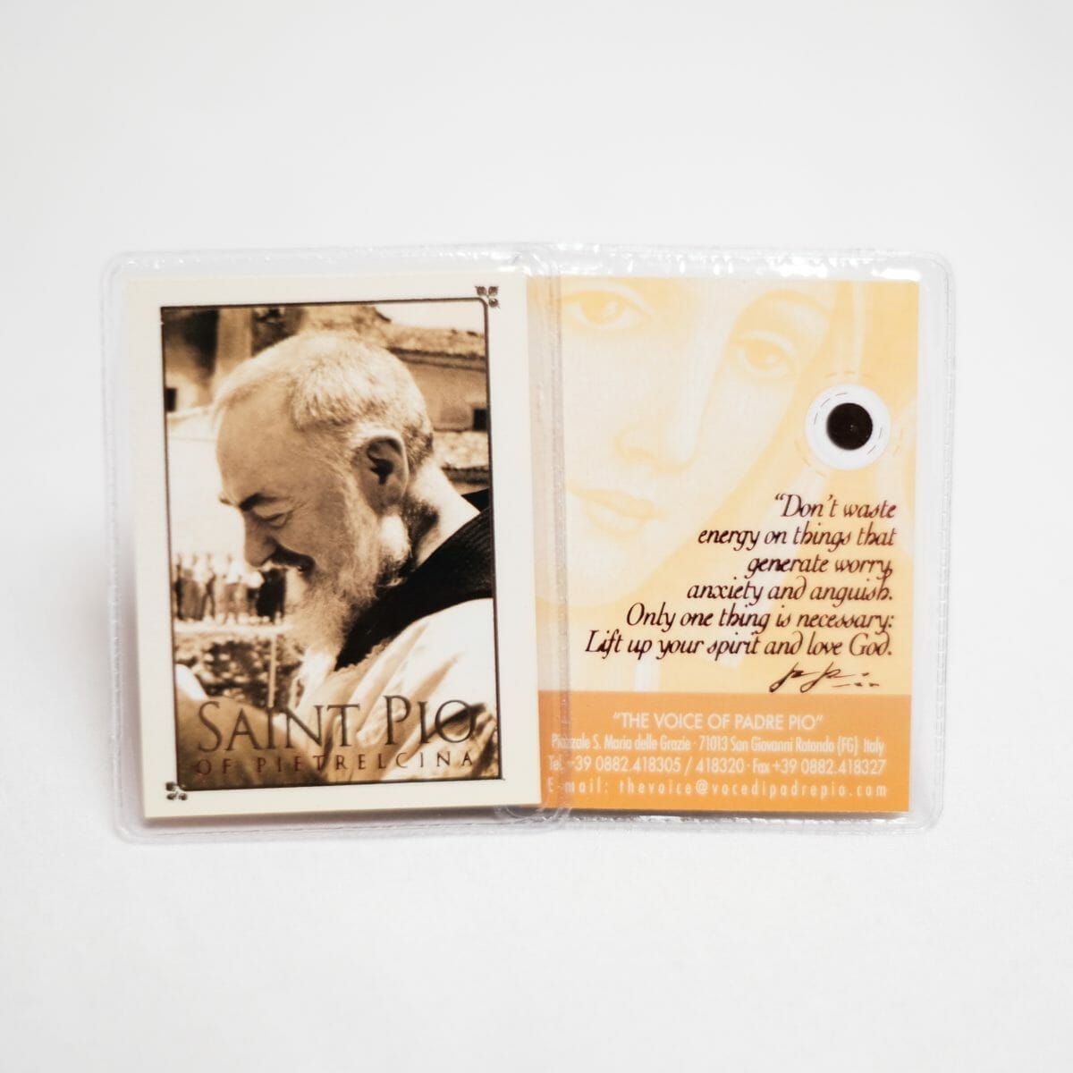 Laminated Relic Cards X I The Irish Centre For Padre Pio