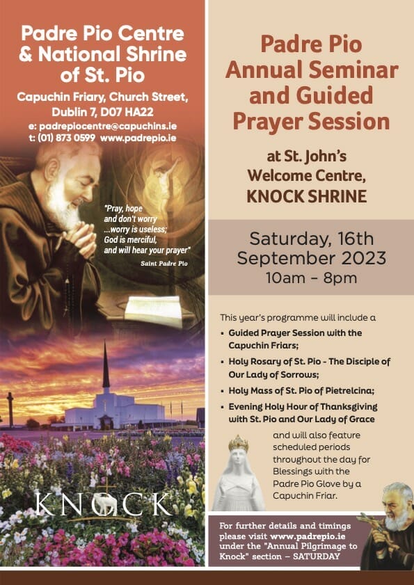 Padre Pio Pilgrimage Poster Seminar 16 Sept 2023 PROOF1