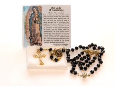 Our Lady of Guadalupe Black & Gold Rosary – Ref: B/G