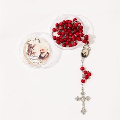Blessed Linen Cloth, Boxed Scented Rosary & Padre Pio Portrait – Gift Pack - Image 2