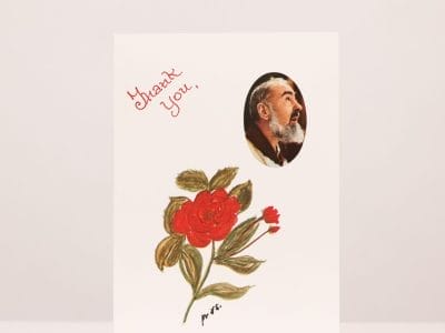 Padre Pio “Thank You” Card (ROSE)