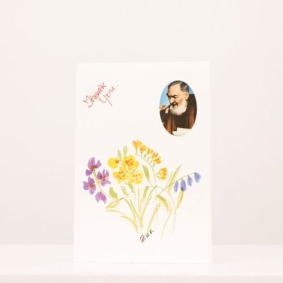 Padre Pio “Thank You” Card (WILD FLOWER)