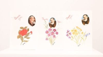 Padre Pio – Mixed Pack of “Thank You” Cards (ROSE/Wild Flower/Lilac)